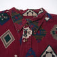 native pattern button collar shirt
