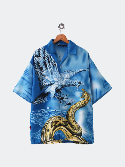 open collar animal shirt