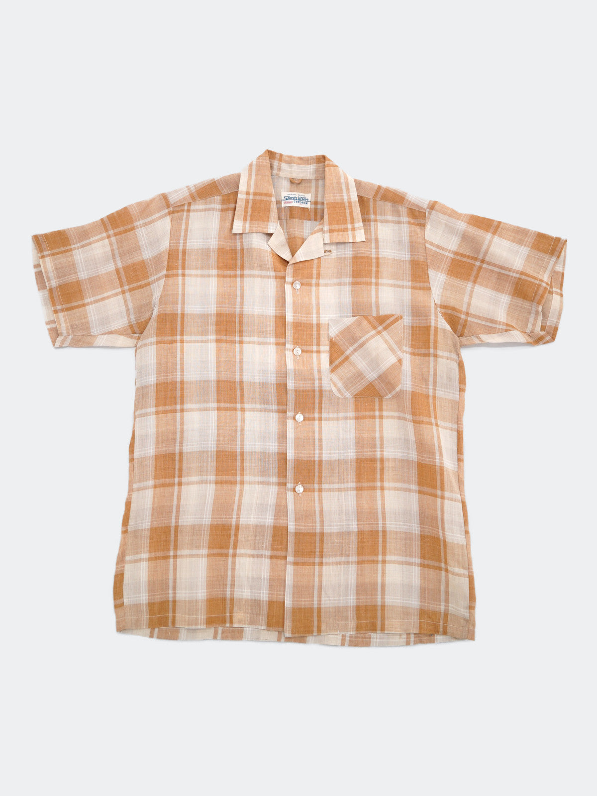 60s-70s opencollar check shirt