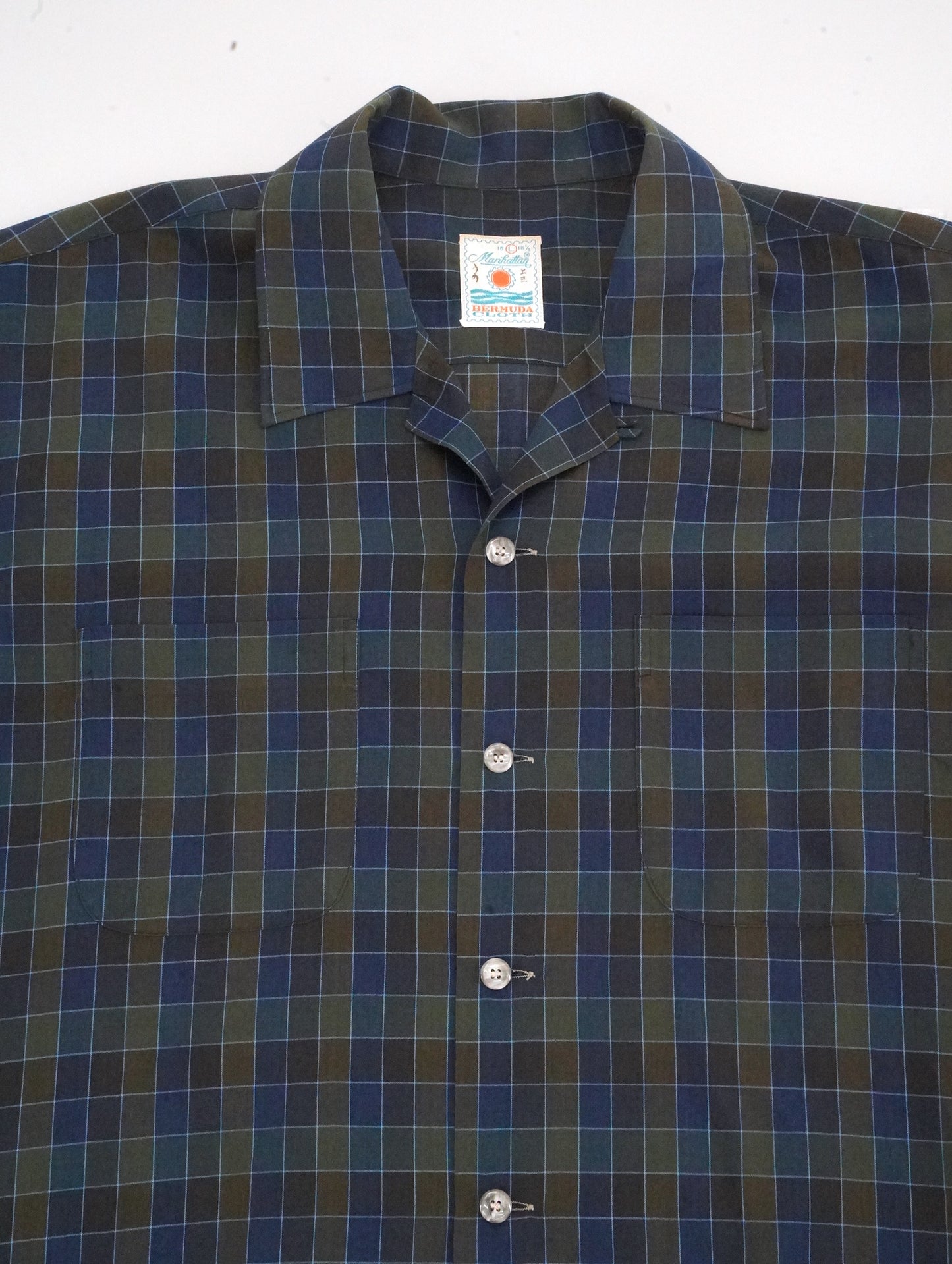 60s-70s opencollar check shirt