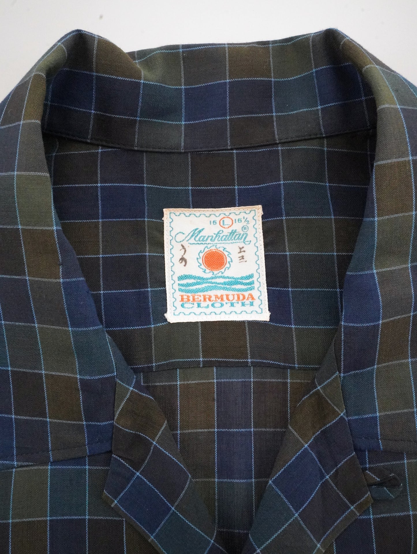 60s-70s opencollar check shirt