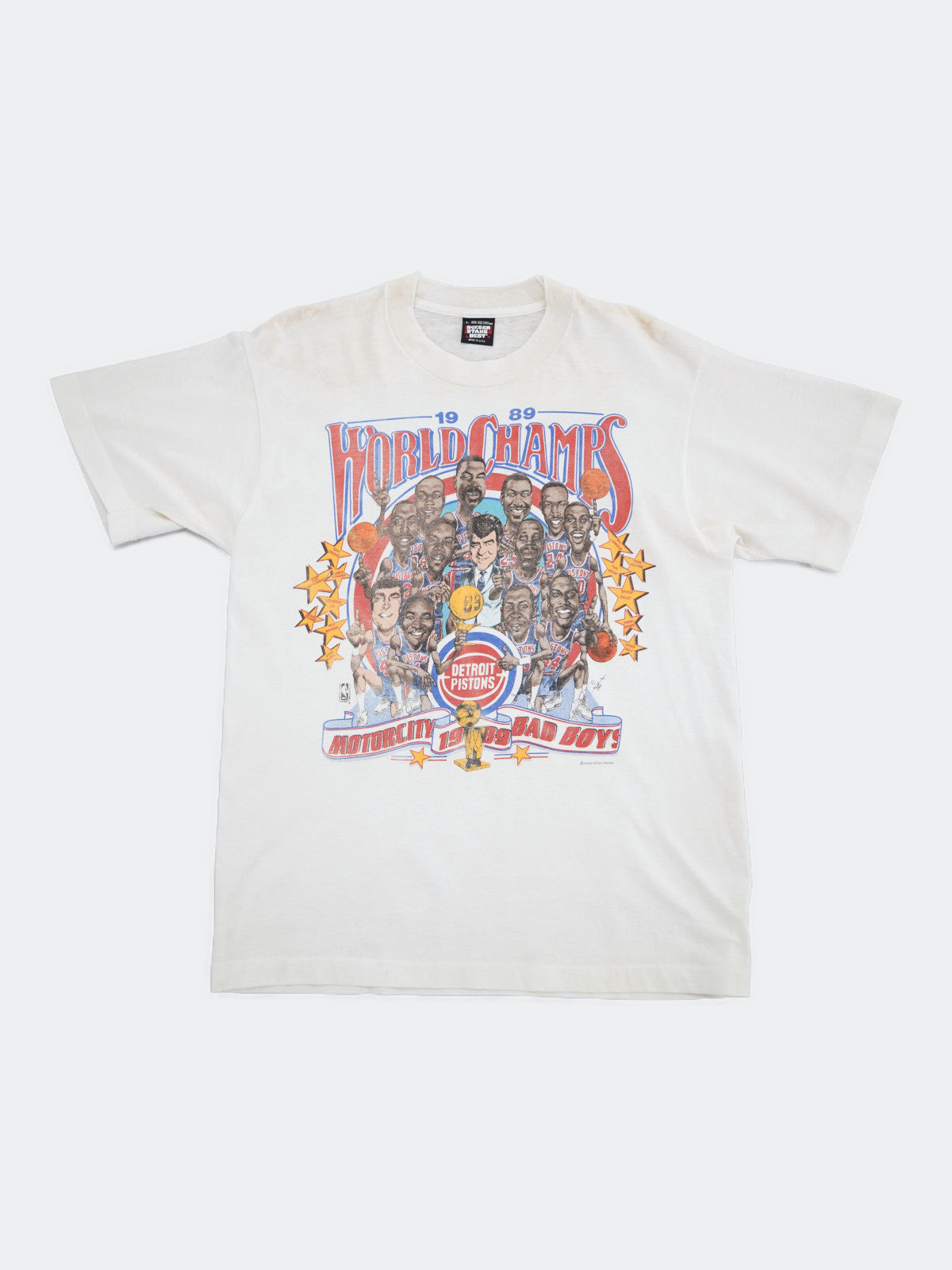 80s NBA Detroit Pistons world champs tee