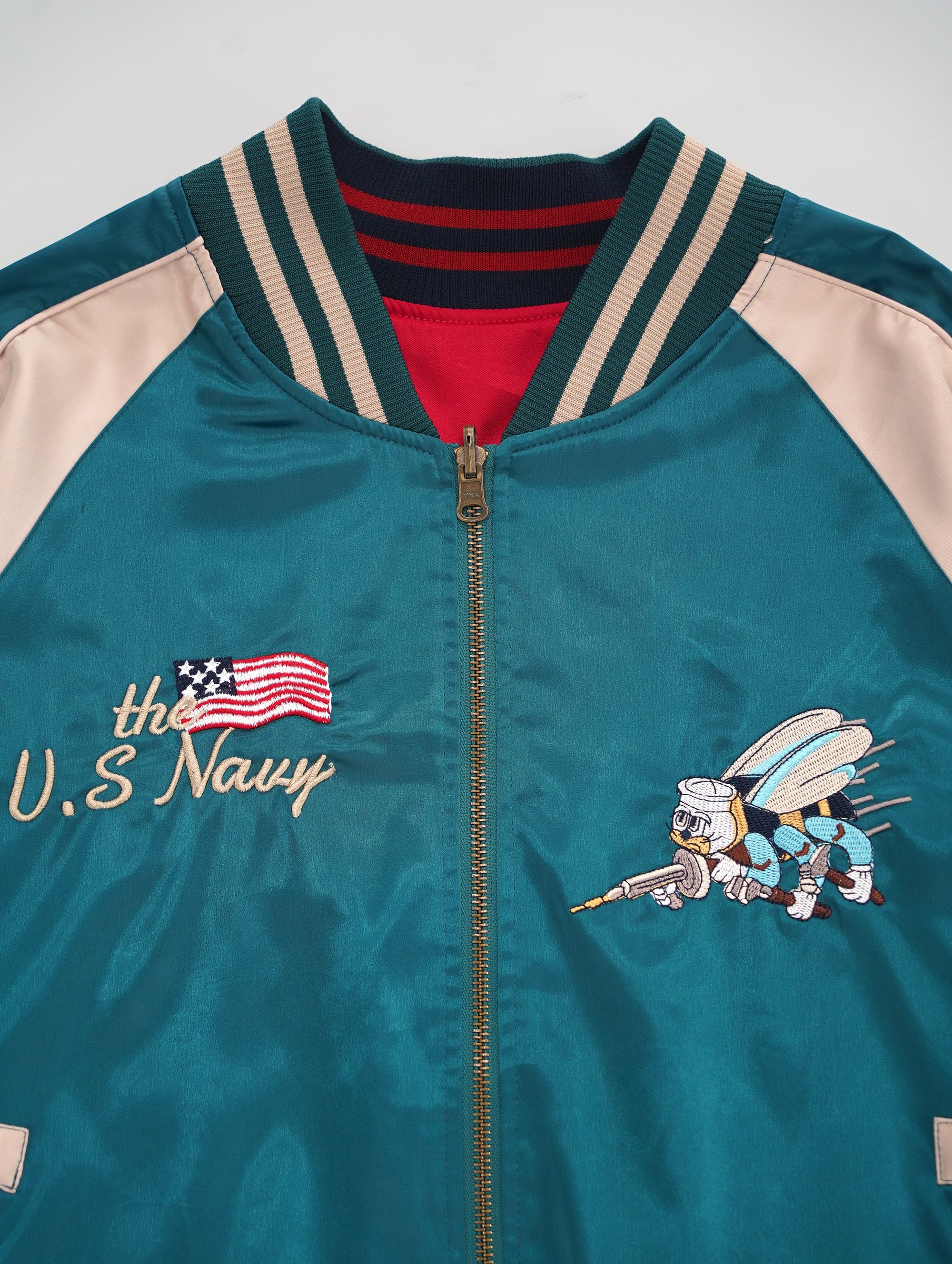 スカジャン US Navy 最終値下げ U.S.NAVY ONE HIT リバーシブル スカジャン - メルカリ