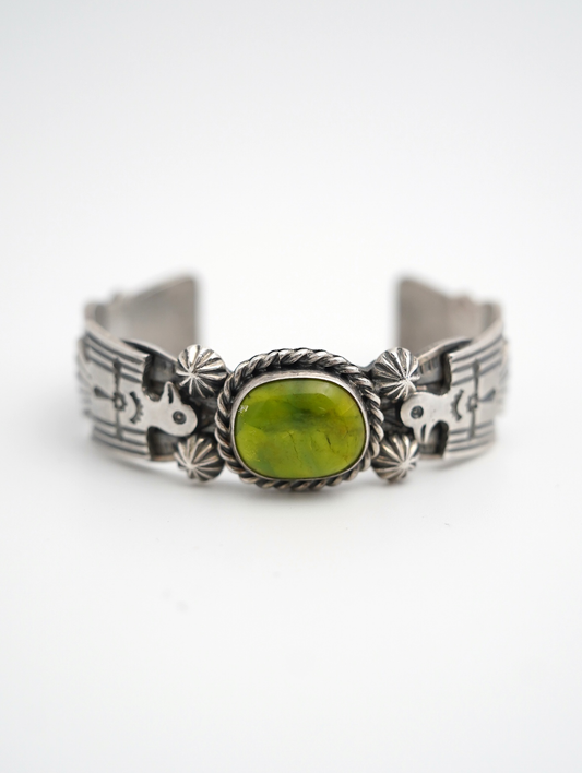 green stone bangle