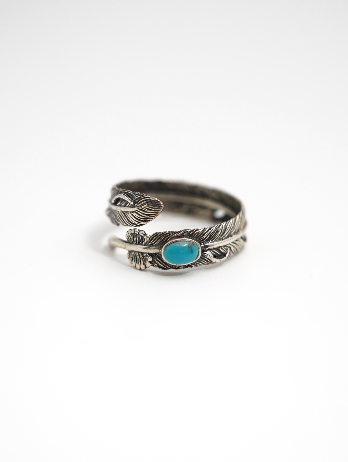 feather turquoise ring