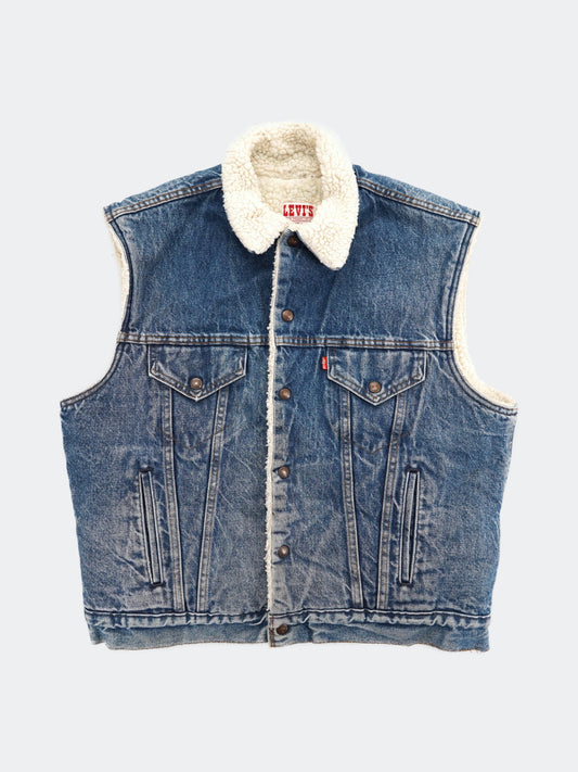 80s Levi's fleece denim vest