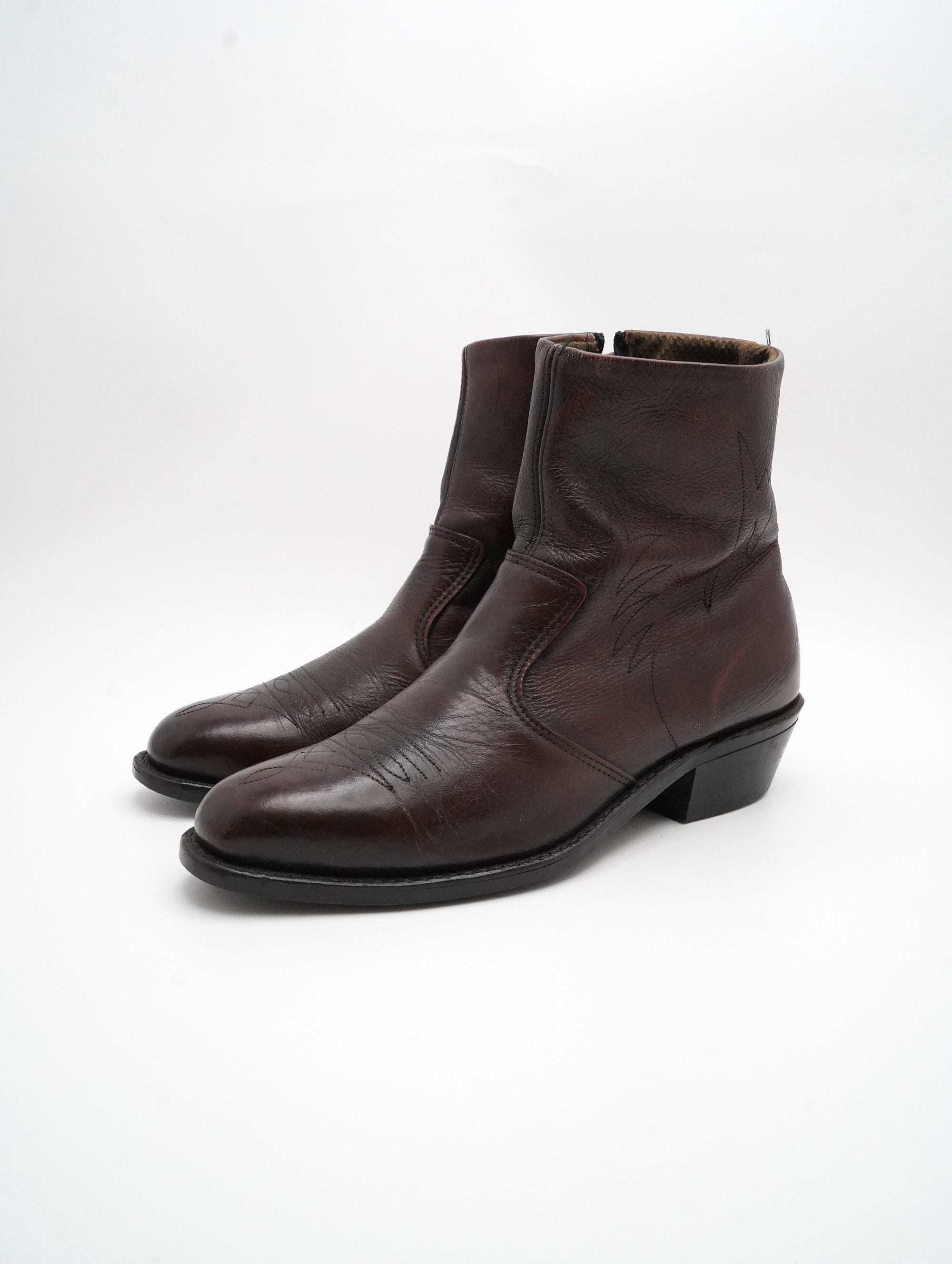 Side Zip Western boots – NEVERKNOWS
